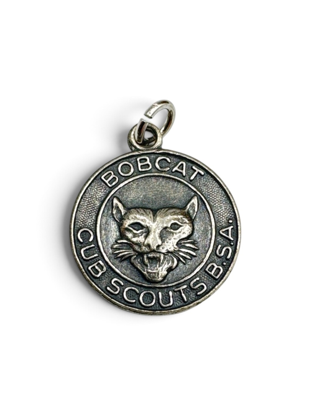 Vintage Sterling Silver Cub Scouts BSA Bobcat Rank Charm Boy Scouts Pendant